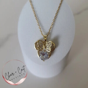 Clearance Minnie Mouse Inspired Bow Pendant Necklace